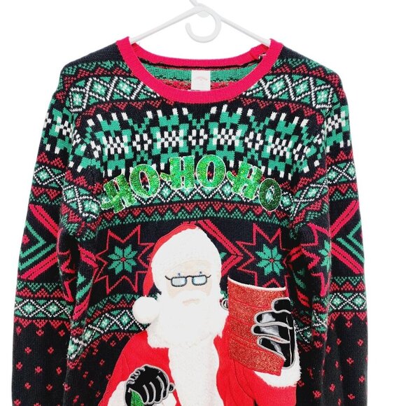 Holiday Time Santa "Ho Ho Ho" Christmas Sweater S/CH (35-37) - Picture 8 of 11